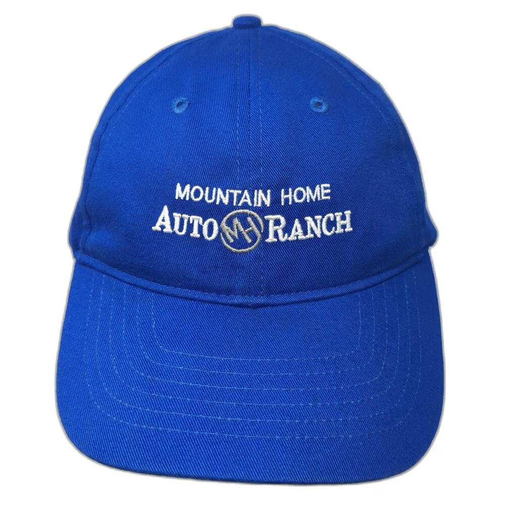 Head Shots Mountain Home Auto Ranch Hat Blue Baseball Cap One Size Slideback